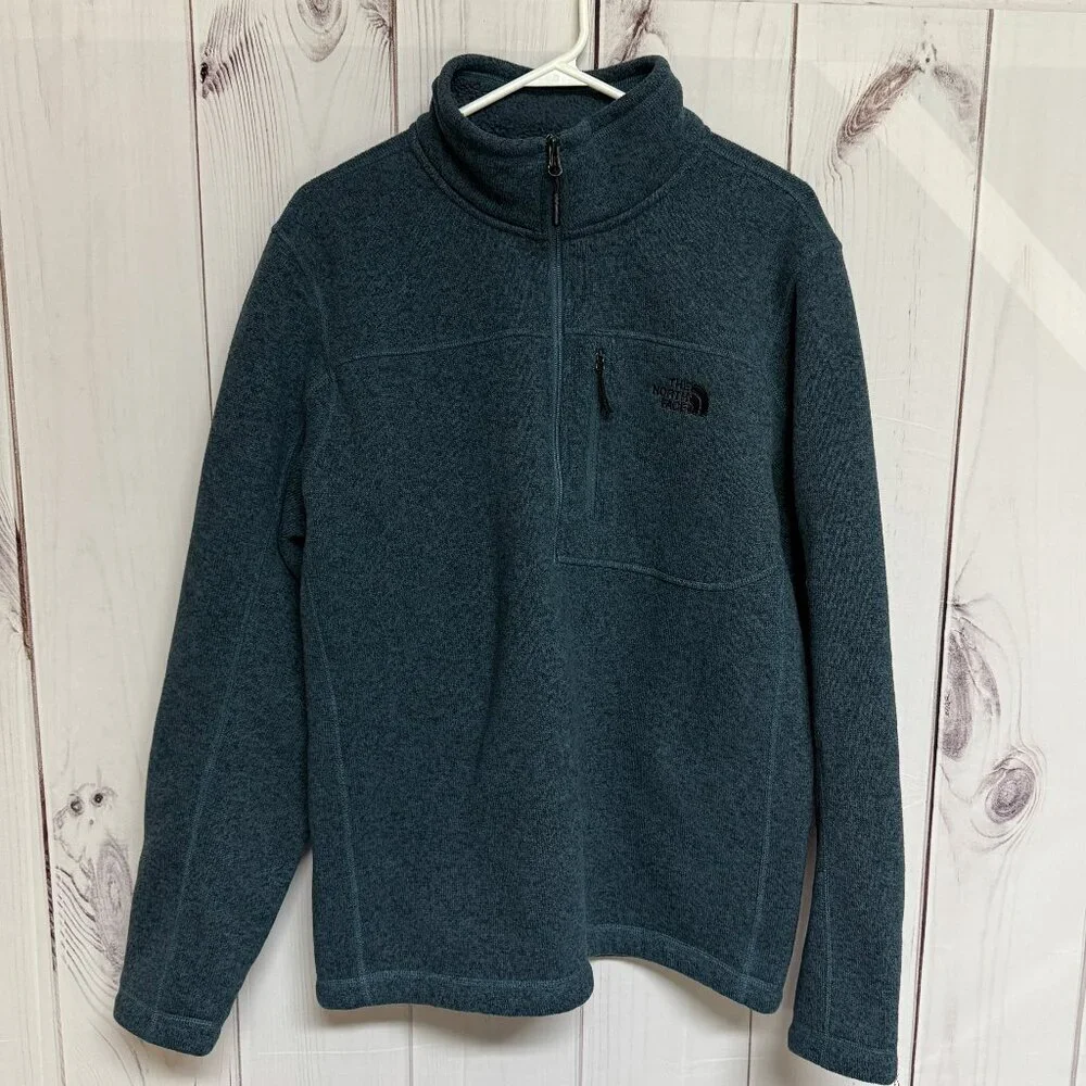 The North Face Gordon Lyons 1/2 Zip Sweater Fleece Jacket Men’s Large Blue Heath